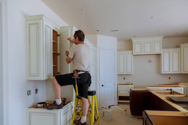 Kitchen island installation in Glen Mills by JMT Kitchen Cabinet